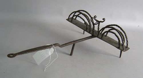 Appraisal: Wrought iron toaster early th c