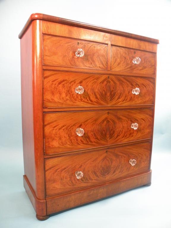 Appraisal: A Victorian mahogany chest of two short and three long