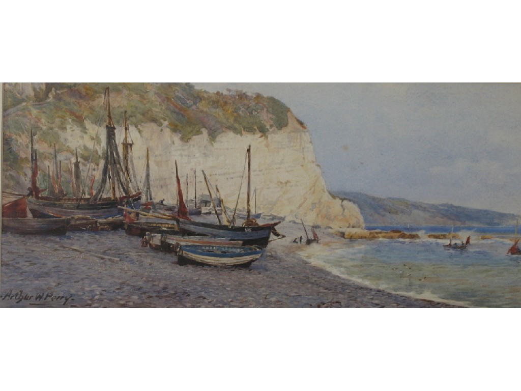 Appraisal: AFTER W PERRY The beach at Bere Devon with fishing