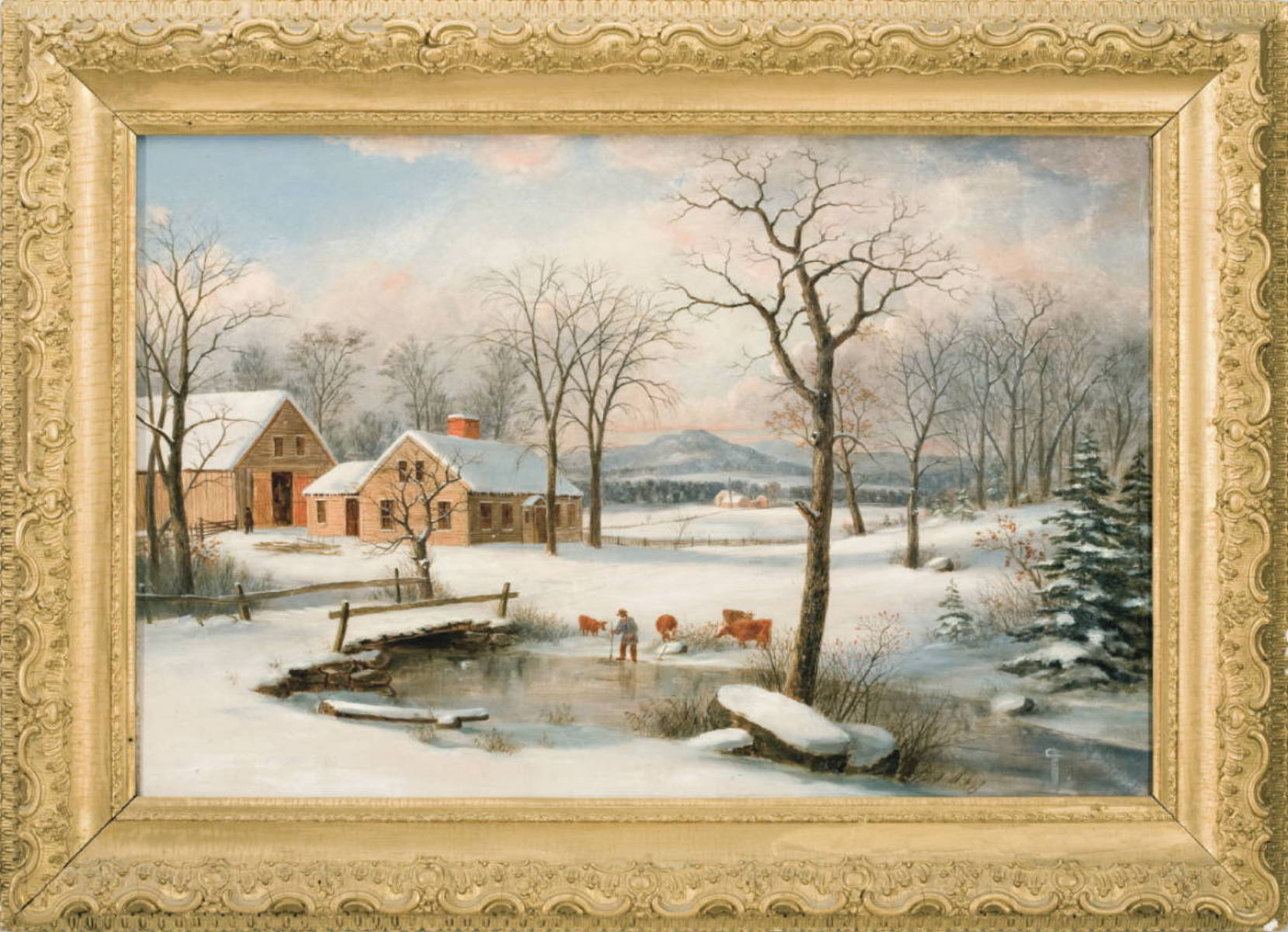 Appraisal: WILLIAM H TITCOMB AMERICAN - NEW ENGLAND WINTER SCENE WITH