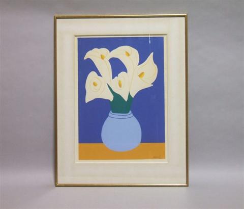 Appraisal: HELENA FIGUEIREDO BRAZIL FIVE EASTER LILIES Print x in Framed