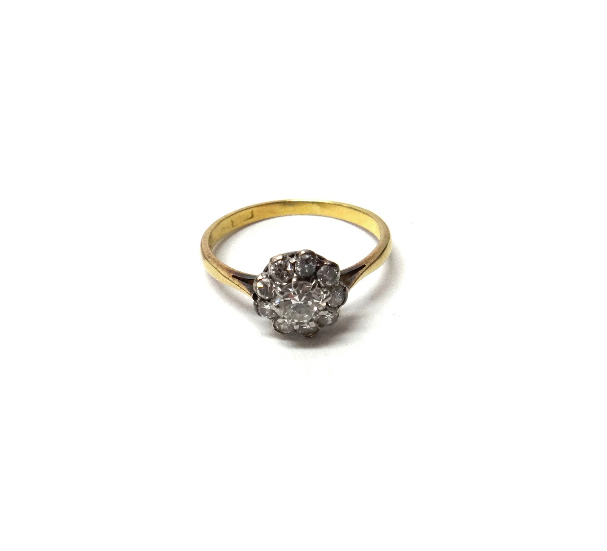 Appraisal: A white gold and diamond set single stone ring mounted