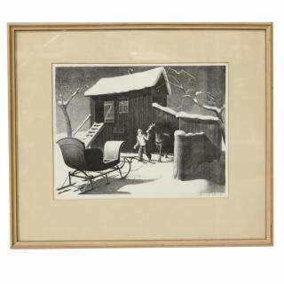 Appraisal: Grant Wood American lithograph signed in pencil lower right published