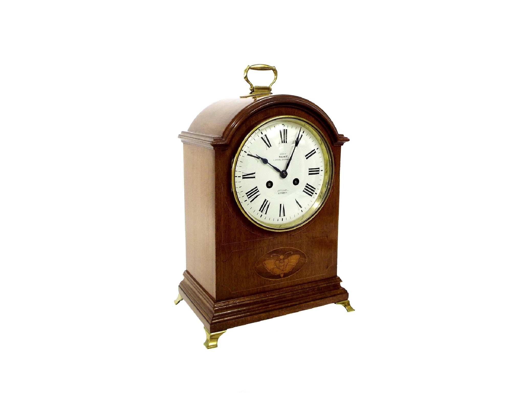 Appraisal: Mahogany inlaid two train bracket clock striking on a gong