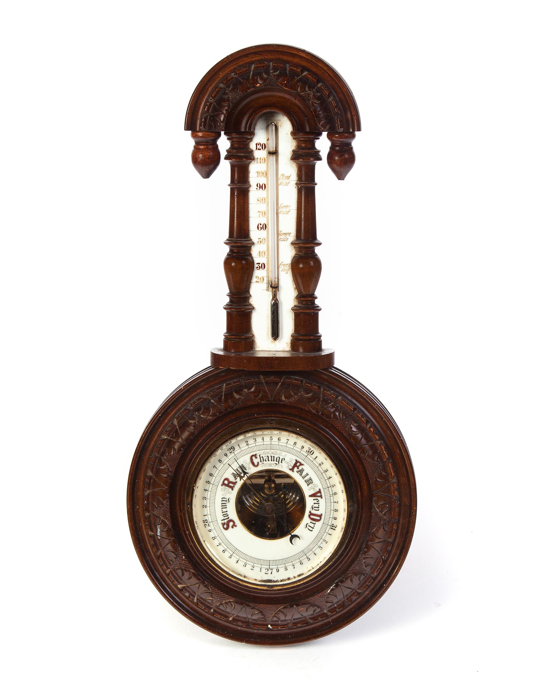 Appraisal: ENGLISH VICTORIAN BAROMETER Fourth quarter- th century Arched top and