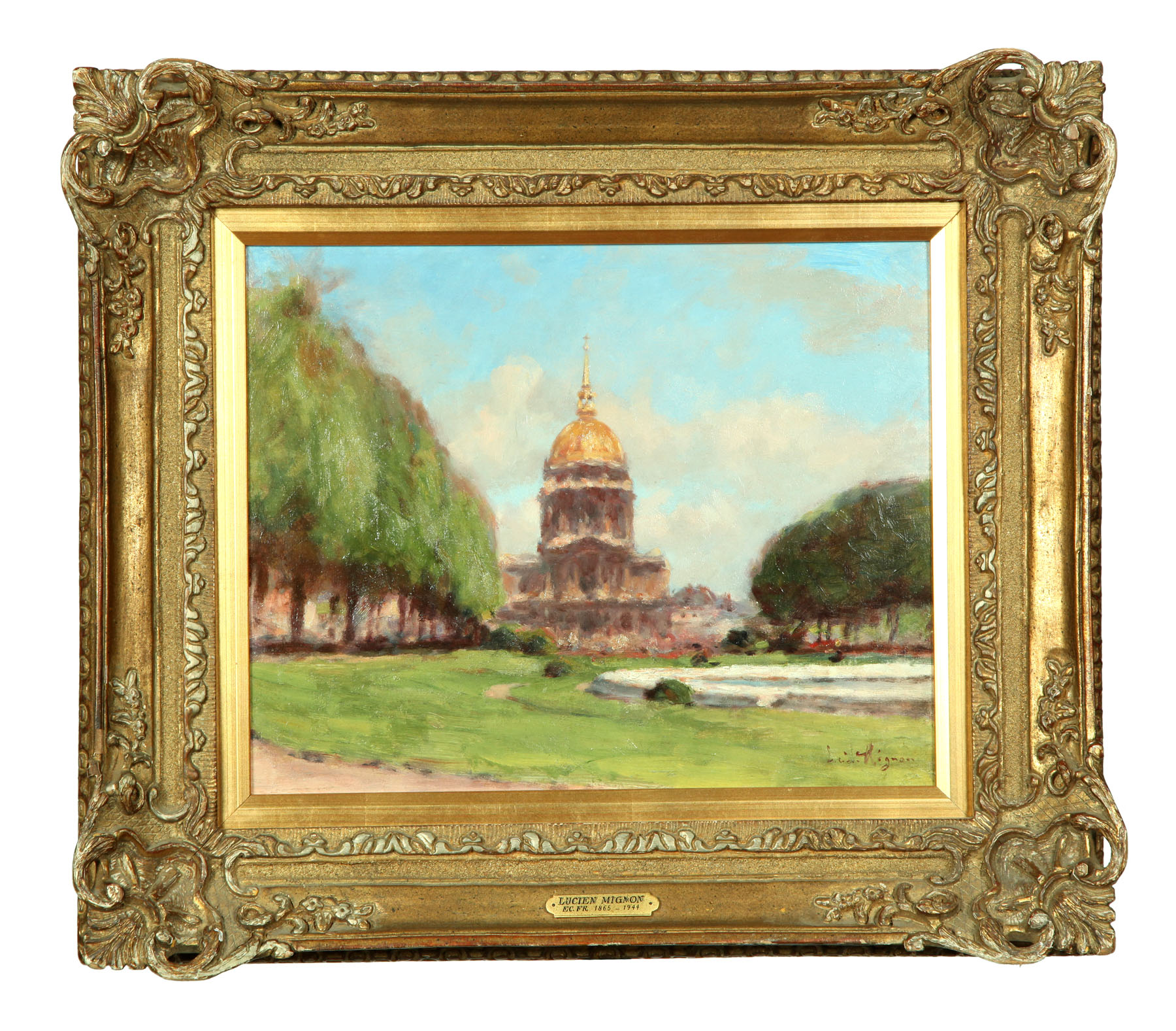 Appraisal: LES INVALIDES BY LUCIEN MIGNON FRANCE - Oil on wooden