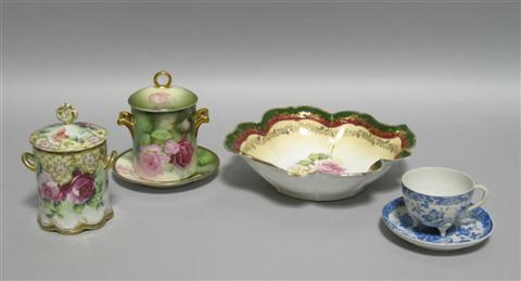 Appraisal: FOUR PIECES OF JAPANESE PORCELAIN Including a Hirado blue and