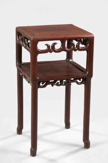 Appraisal: Chinese Rosewood Side Table late th century the square top