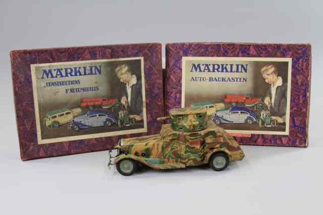 Appraisal: MARKLIN ARMORED CAR WITH BOXES Germany tinplate military vehicle painted