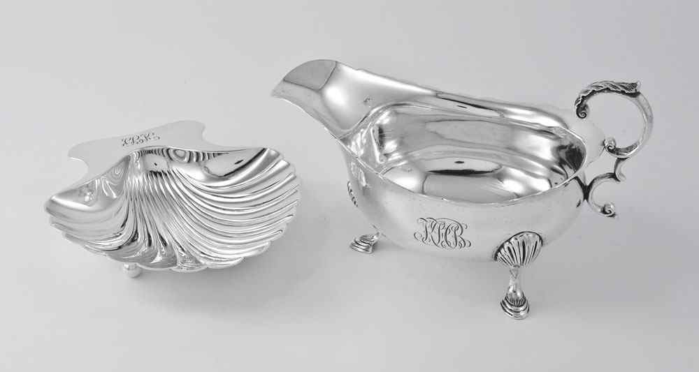 Appraisal: TIFFANY CO STERLING SILVER SAUCE BOAT AND CANDY DISH piece