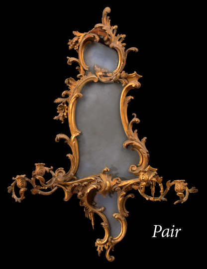 Appraisal: Pair of George III-Style Giltwood Girandole Mirrors fourth quarter th