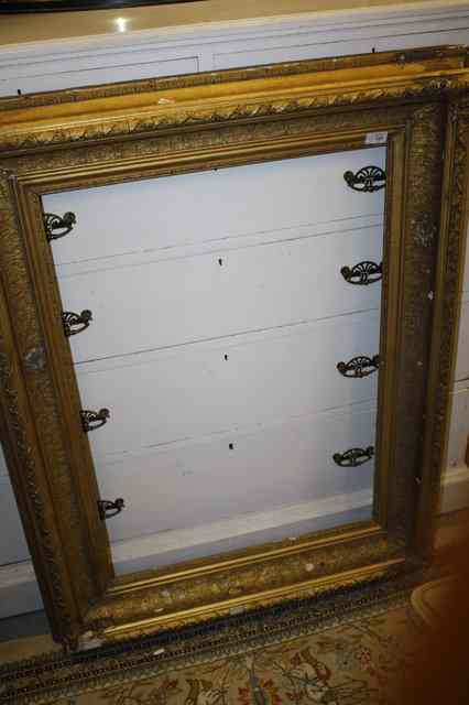 Appraisal: AN ANTIQUE GILT GESSO DECORATED PICTURE FRAME the aperture x