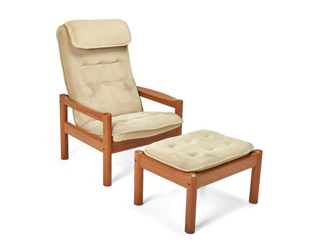 Appraisal: A Domino M bler modern lounge chair and ottoman Mid-