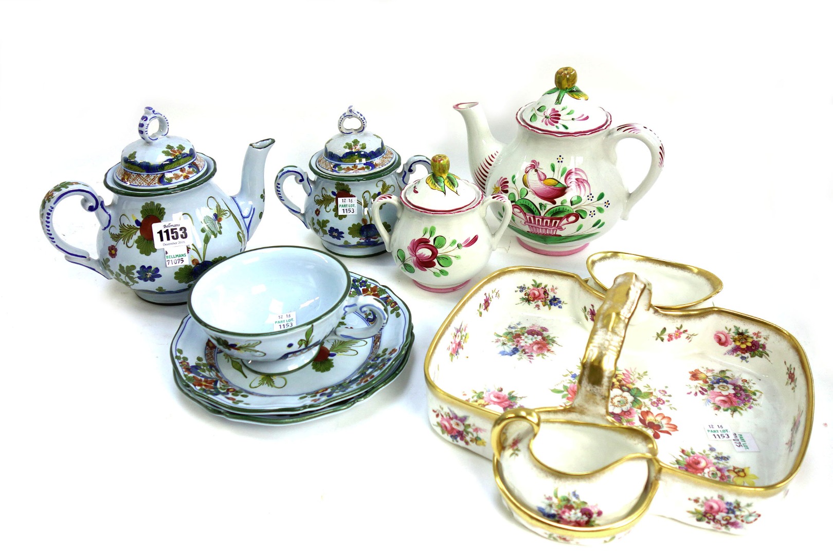 Appraisal: A Christian Dior part tea service decorated with flowers a