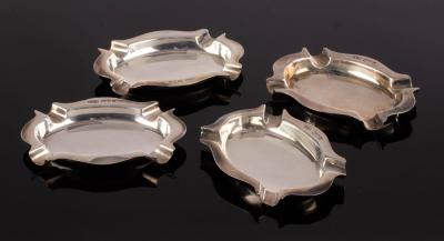 Appraisal: A set of four silver ashtrays John Collard Vickery Chester