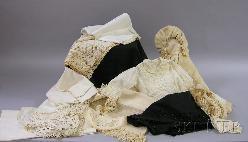 Appraisal: Group of Assorted Clothing and Linen Items including two Victorian