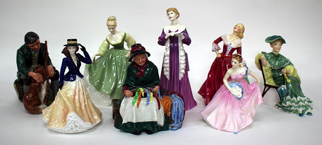 Appraisal: SEVEN ROYAL DOULTON PORCELAIN FIGURINES to include 'Ascot' HN 'Silks