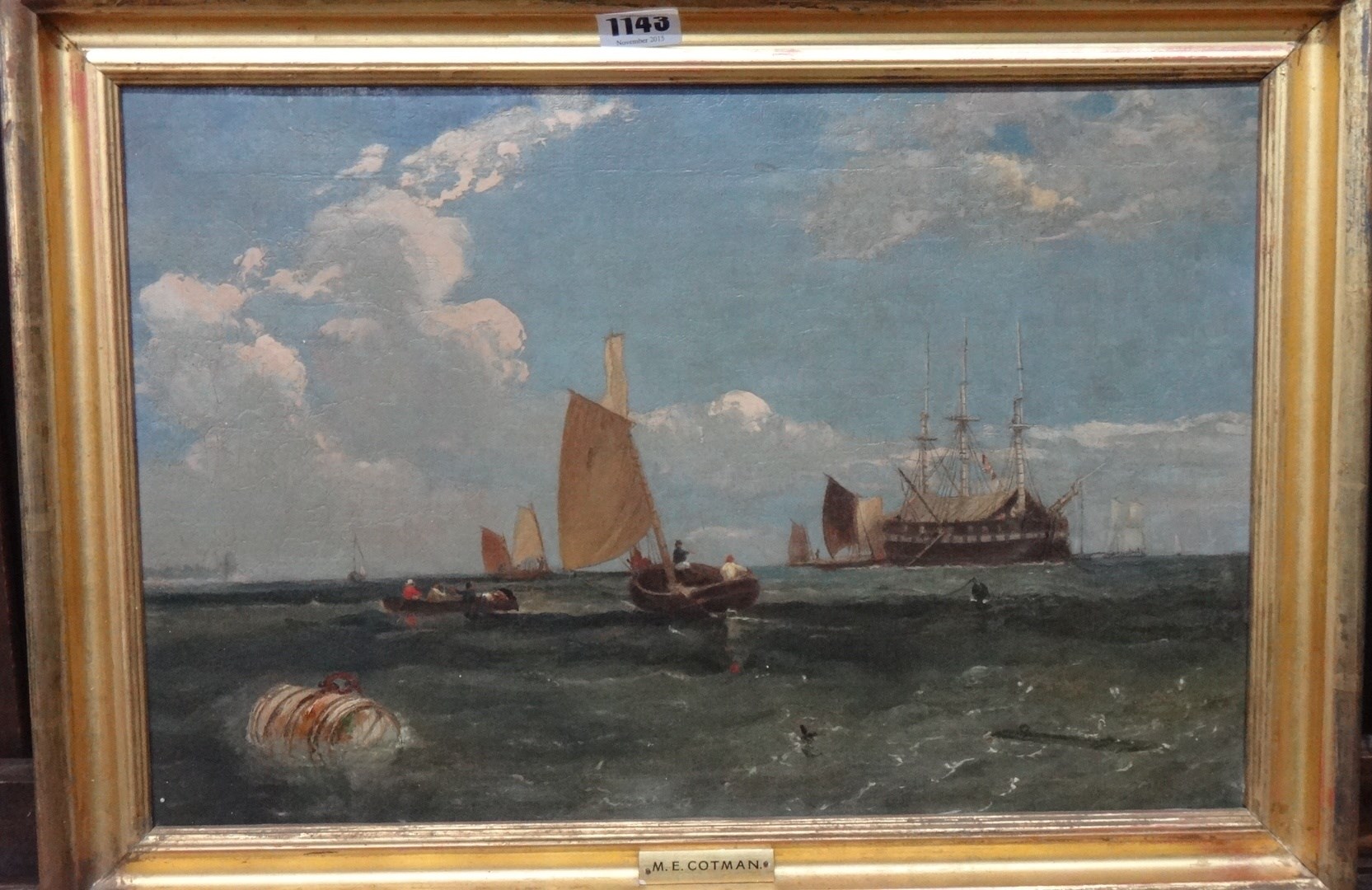 Appraisal: Miles Edmund Cotman - Vessels off the coast oil on