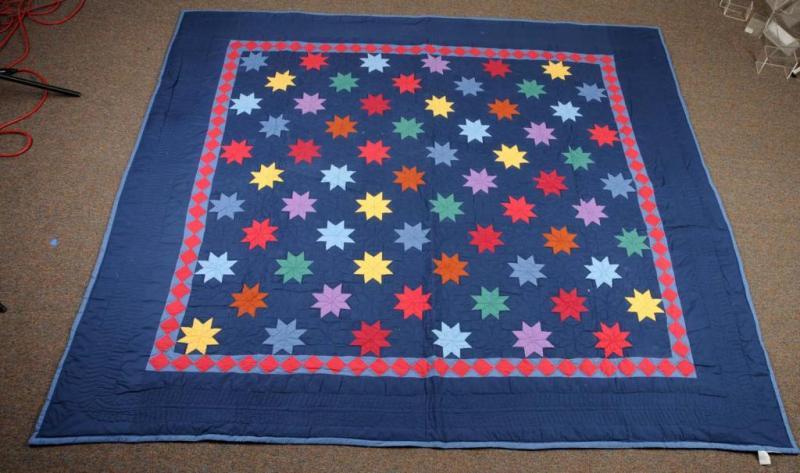 Appraisal: Antique Pinwheel Pattern Quilt Description Hand stitched No staining holes