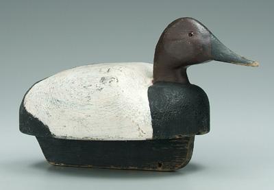 Appraisal: Carved and painted duck decoy flat bottom with deep keel