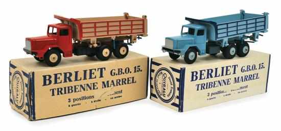 Appraisal: Two Quiralu Berliet G B O Tribenne Marrel Tipper Trucks