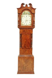 Appraisal: A VICTORIAN FLAME MAHOGANY LONG CASE CLOCK Thomas Rudd Dudley