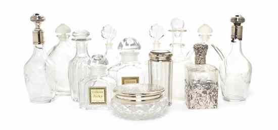 Appraisal: A Collection of Eleven Glass Scent Bottles of various forms