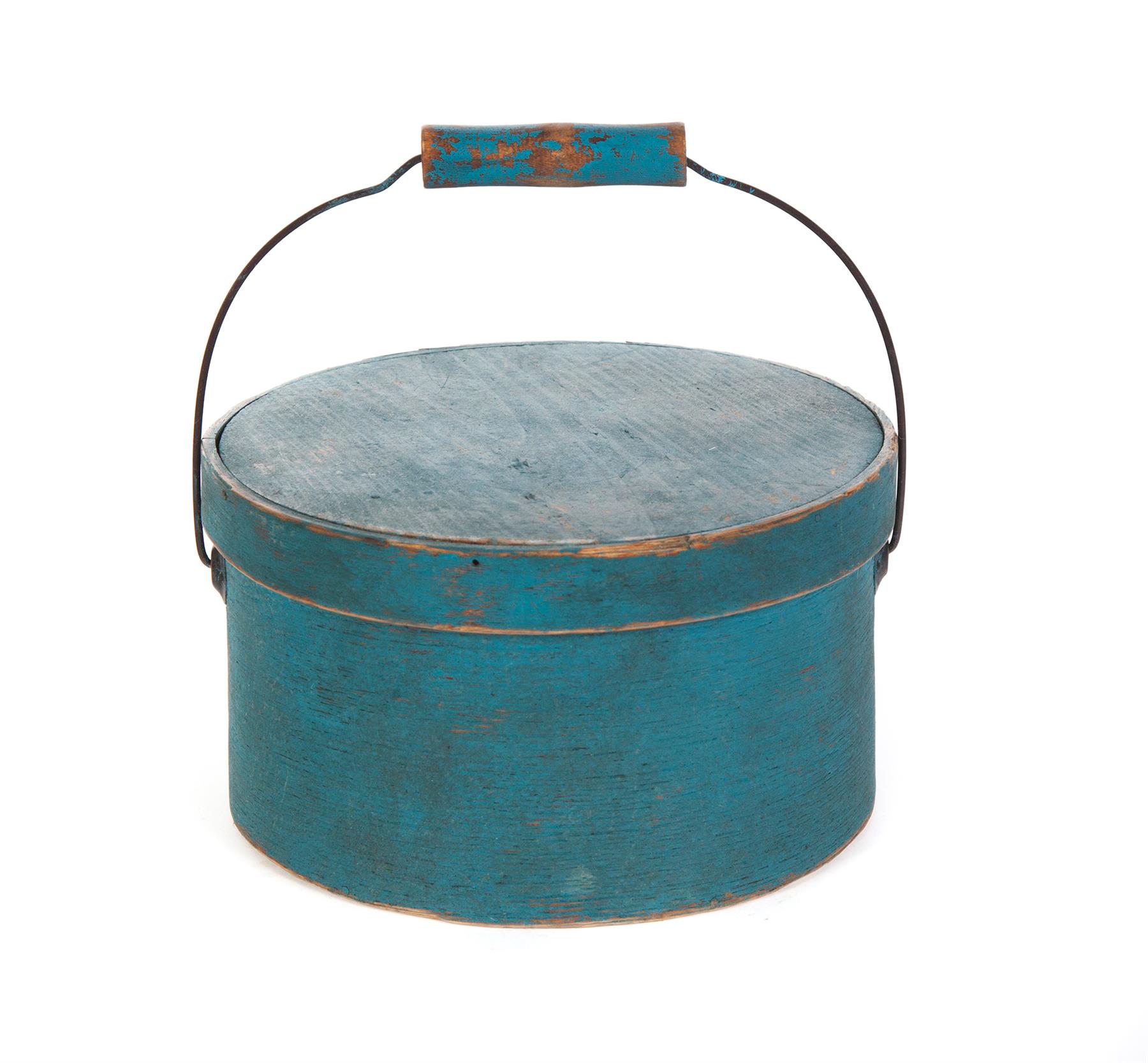 Appraisal: AMERICAN BENTWOOD CARRIER Late th century Round with lapped seams