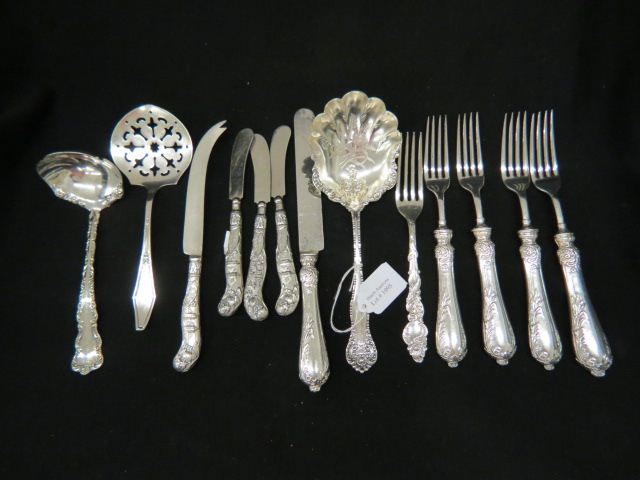 Appraisal: Estate Sterling Silverplate Lot servers forks knives St Augustine butters