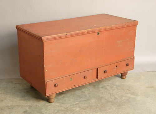 Appraisal: Pennsylvania red painted blanket chest th c h l