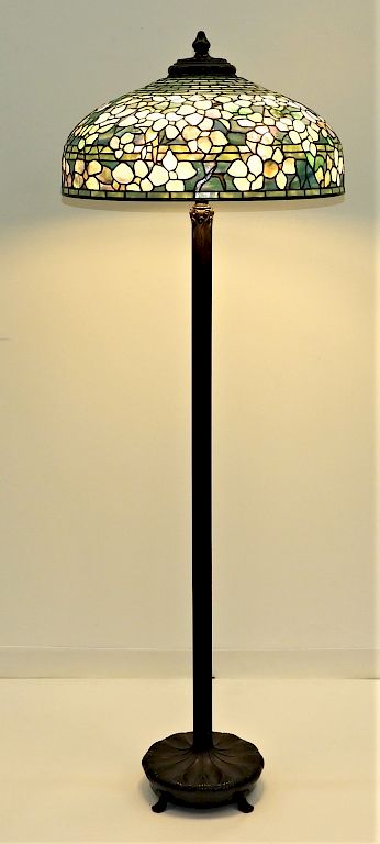 Appraisal: FINE Tiffany Studios Allover Dogwood Floor Lamp New York Circa