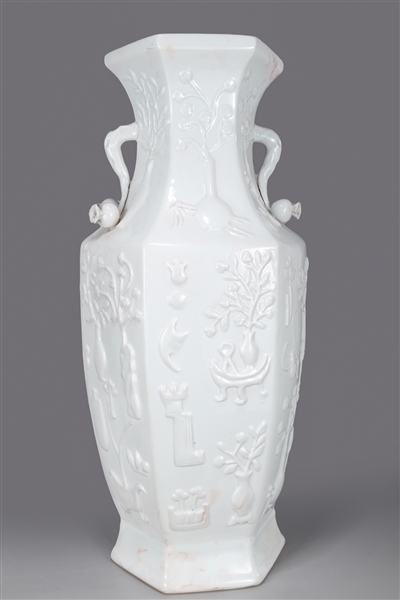 Appraisal: Large Chinese blanc de chine porcelain vase with flower vase