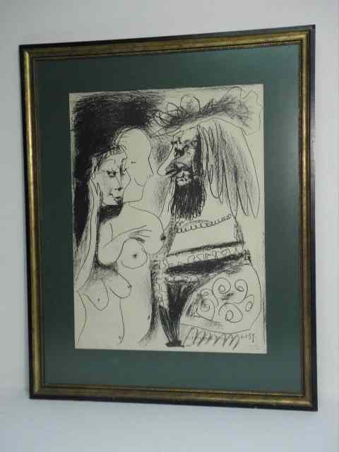 Appraisal: Pablo Picasso Spanish - hand-signed lithograph titled ''La Vieux Roi