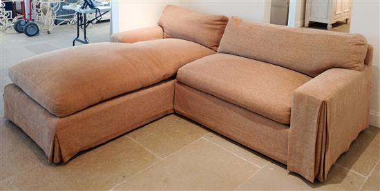 Appraisal: Sale Lot A Beige Chenille Two-Part Sectional Sofa Height x