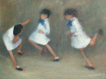 Appraisal: Leonard E Creo American b Three Girls in Playing Estimate