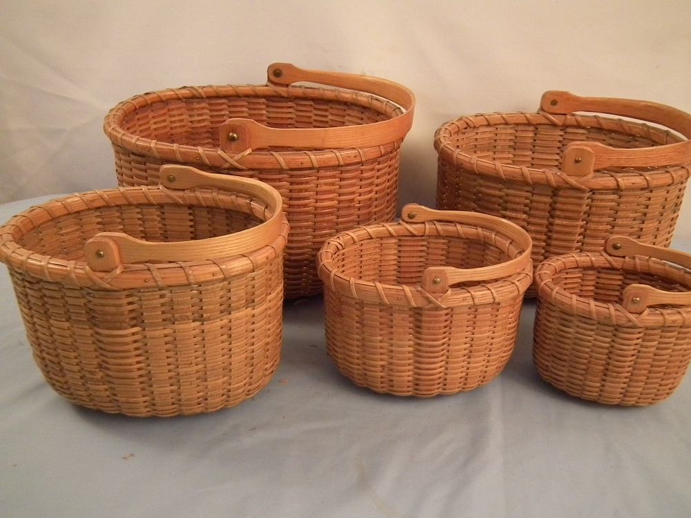 Appraisal: MARTIN NANTUCKET BASKETS Set graduated Nantucket baskets signed ARM Arthur