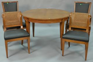 Appraisal: Five piece dining set including fruitwood dining table with two