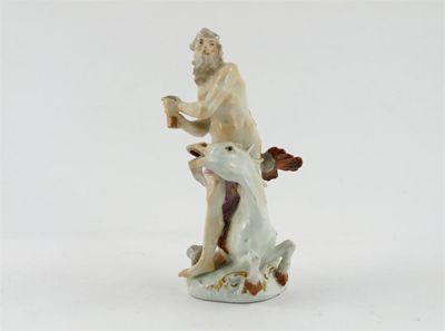 Appraisal: A Meissen figure of Neptune standing astride a hippocampos his