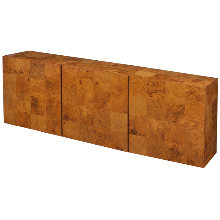 Appraisal: Milo Baughman wall cabinet by Thayer Coggin olive burl wood