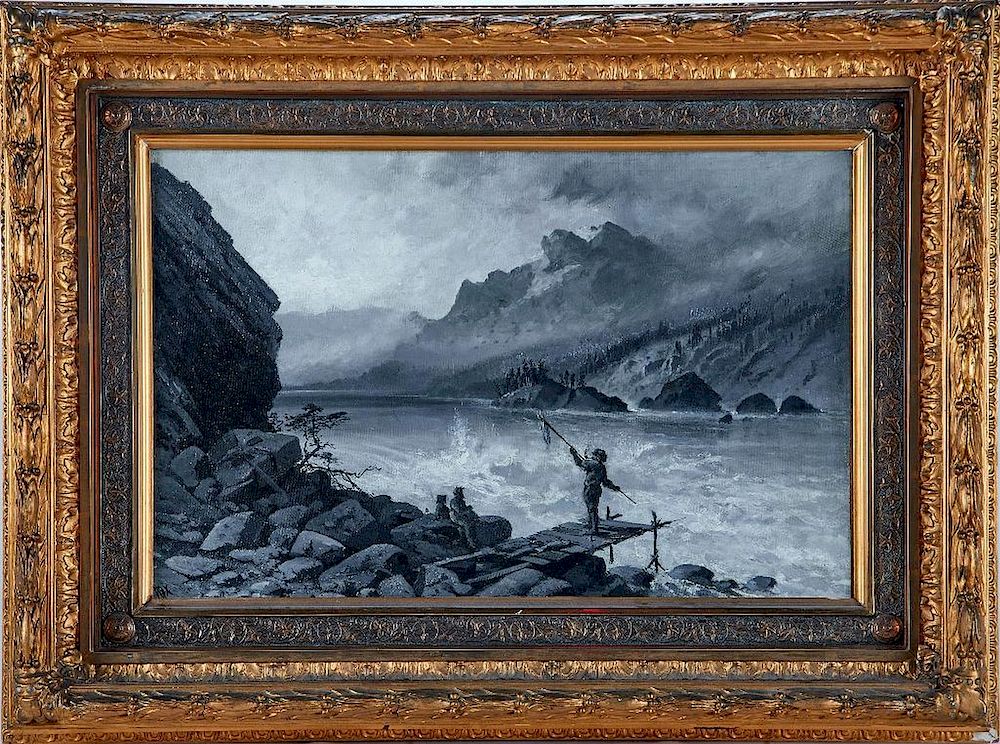 Appraisal: Julian Rix - Artist Julian Rix - Title Mountain fishing