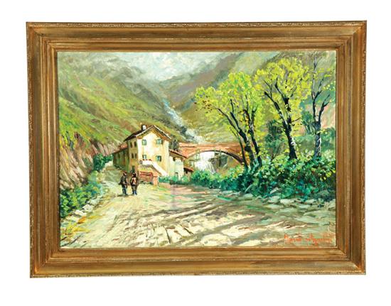 Appraisal: VALLEY LANDSCAPE EUROPEAN SCHOOL MID TH CENTURY Oil on canvas