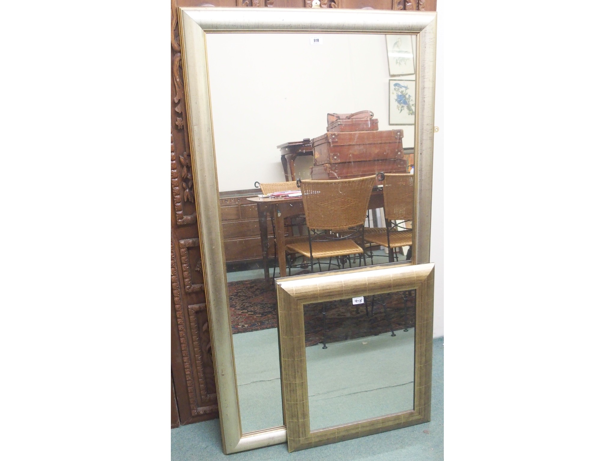 Appraisal: Two modern framed mirrors x cm and x cm