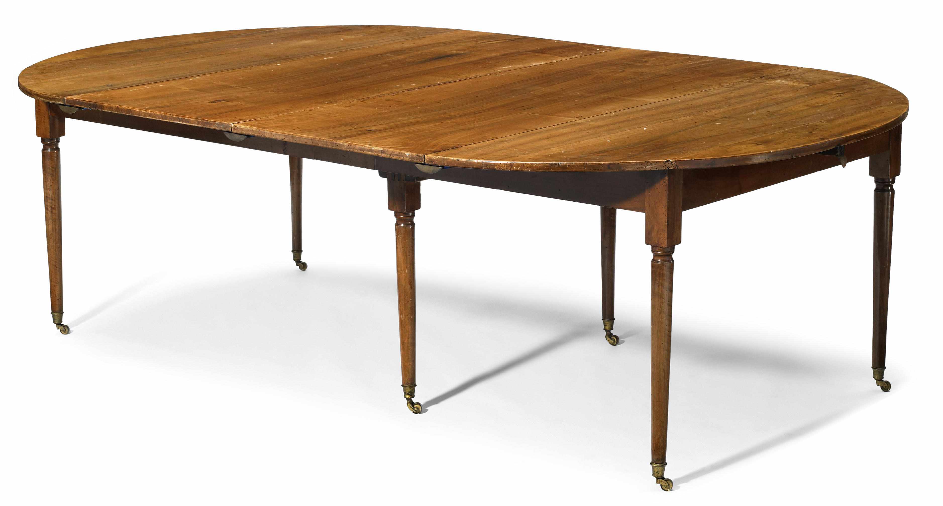 Appraisal: A Louis XVI walnut extension dining table incorporating antique and