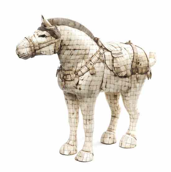 Appraisal: A Chinese Mosaic Bone Animalier Figure depicting a horse in