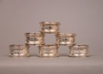 Appraisal: Six Sterling Napkin Rings Birmingham circa - Offered in the