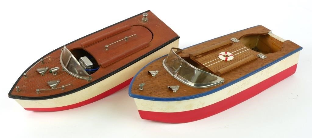 Appraisal: TWO VINTAGE TOY BOATS BATTERY OPERATED IN BOXTwo battery op