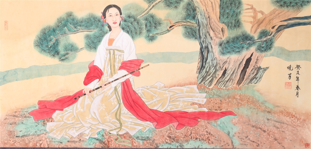 Appraisal: Chinese ink and color on paper painting of a beauty