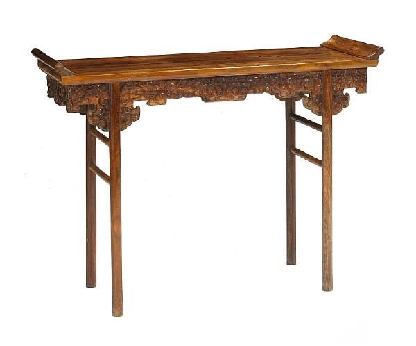 Appraisal: A Qing style hardwood side table th Century Its rectangular