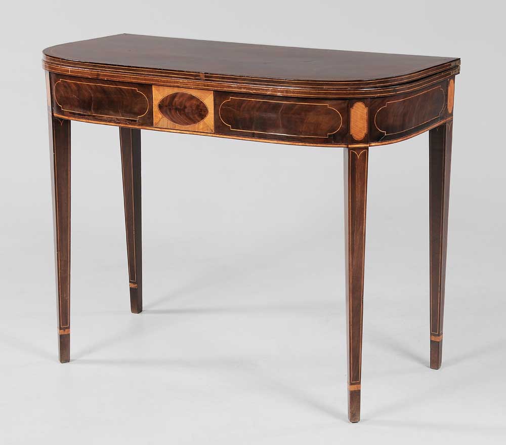 Appraisal: Fine Charleston Federal Inlaid Card Table South Carolina - mahogany