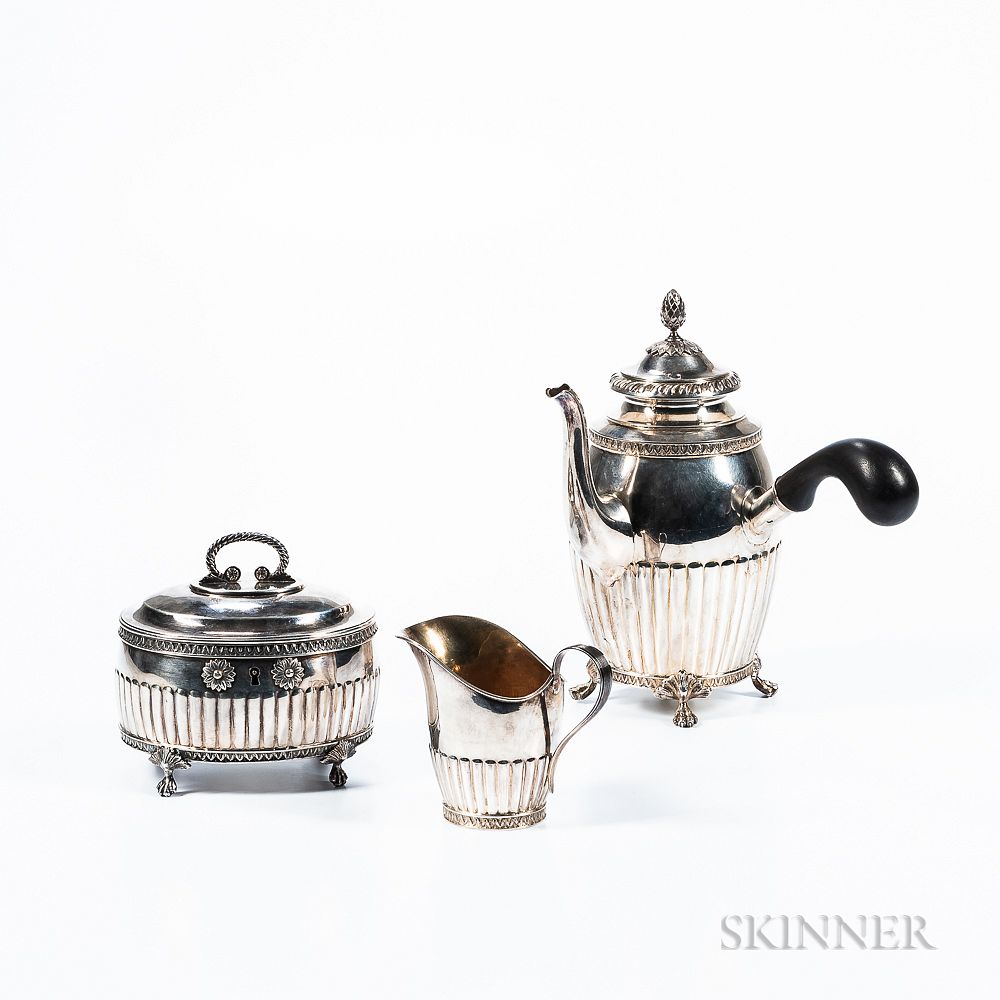 Appraisal: Three-piece Swedish Silver Coffee Service Three-piece Swedish Silver Coffee Service